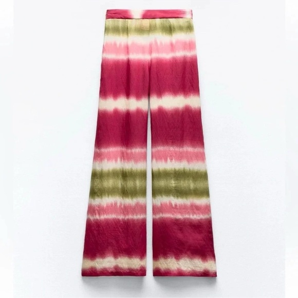 ZARA TIE DYE MULTICOLORED WRAP PANTS - Picture 3 of 6